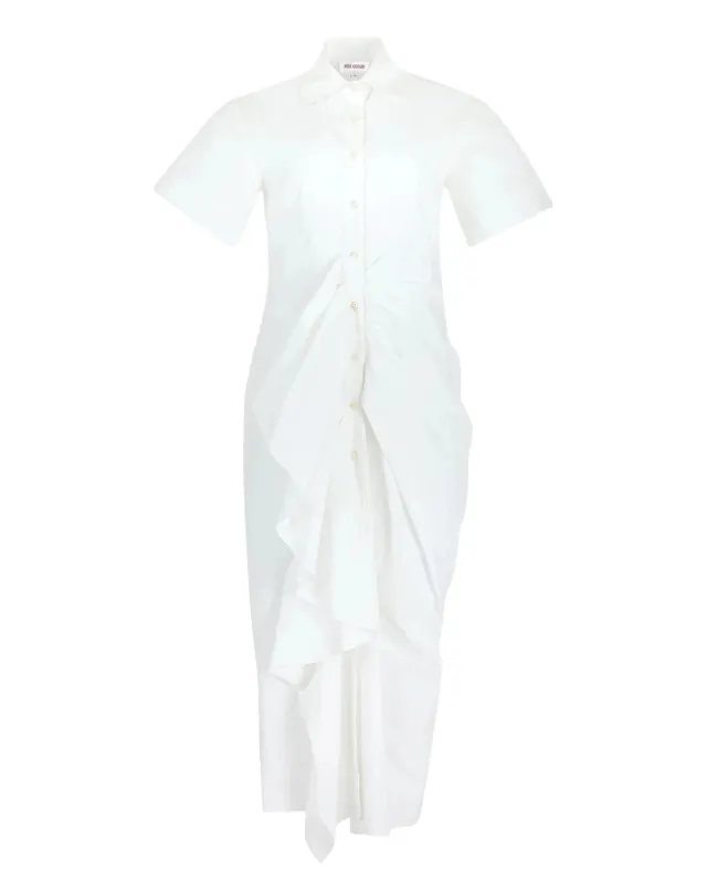 Gathered Ruffle Shirt Dress made by Rosie Assoulin