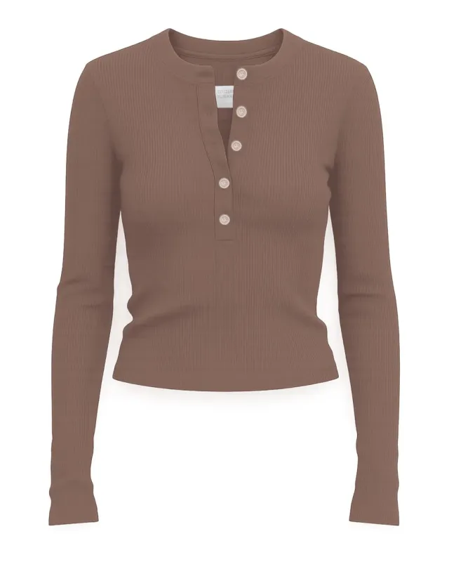 Varra Henley Cocoa sold by SHOWROOM