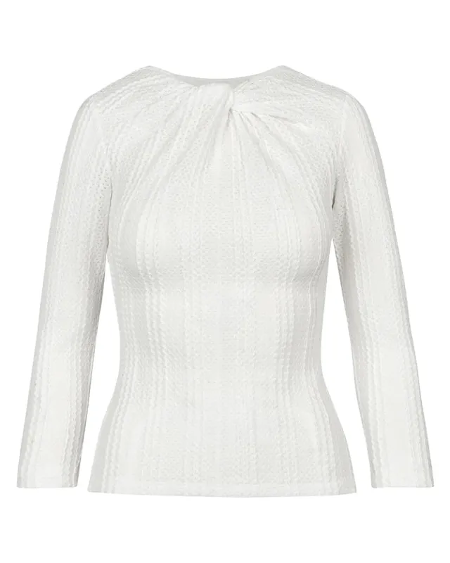 Twist Neck Knit Top sold by SHOWROOM