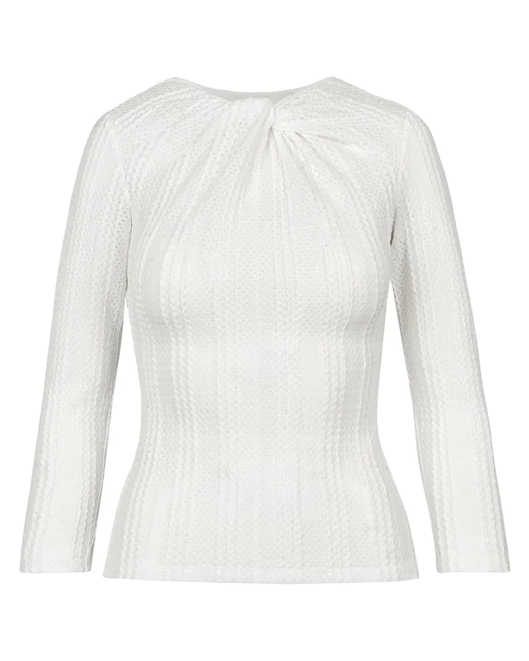 Twist Neck Knit Top sold by SHOWROOM