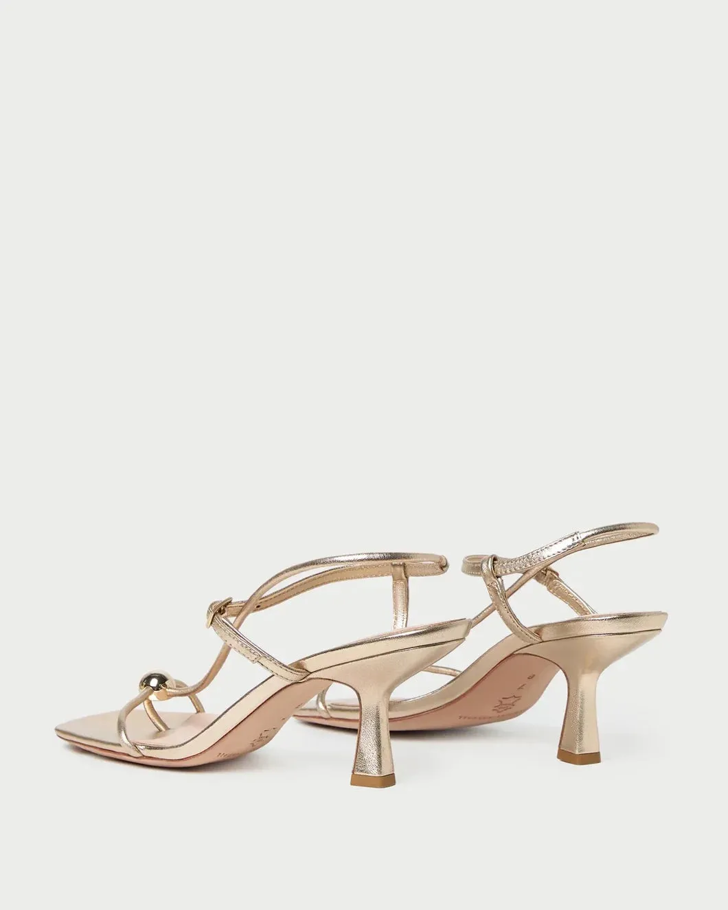 Triana Champagne Leather Mid-Heel Sandal sold by SHOWROOM product image thumbnail 4