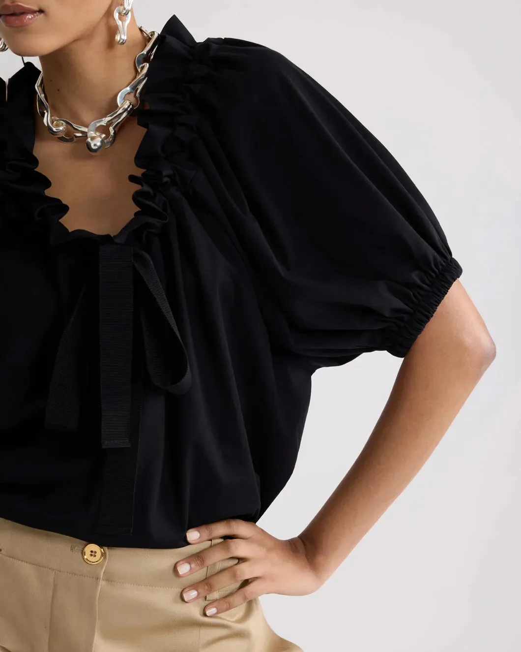 Drawstring T-Shirt in Organic Cotton sold by SHOWROOM product image thumbnail 5