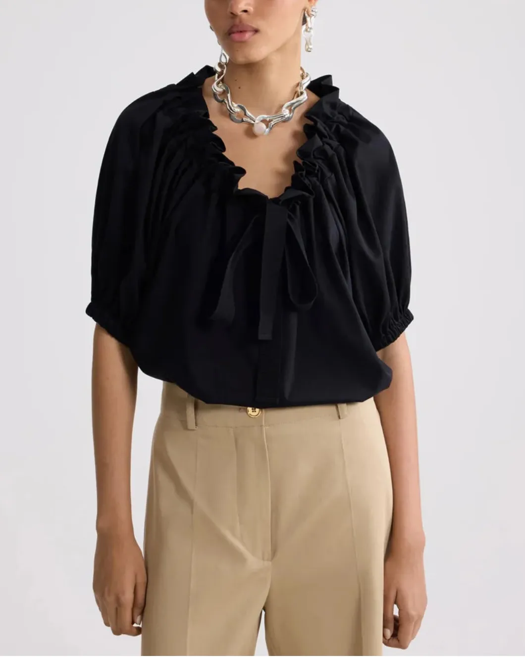 Drawstring T-Shirt in Organic Cotton sold by SHOWROOM product image thumbnail 4