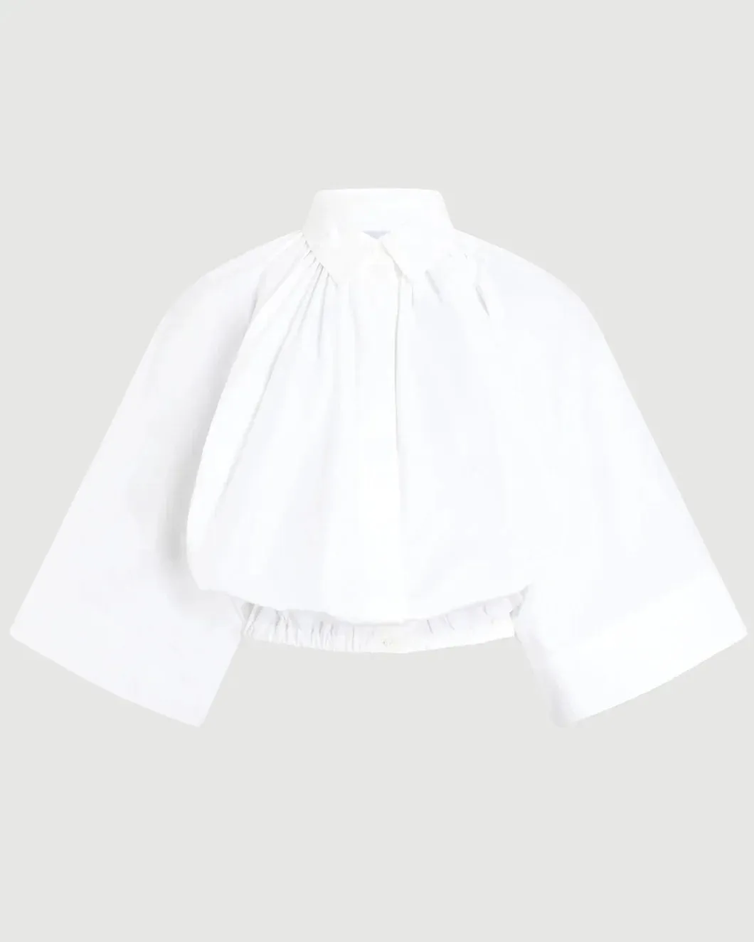 Organic Cotton Voluminous Short-Sleeved Blouse sold by SHOWROOM