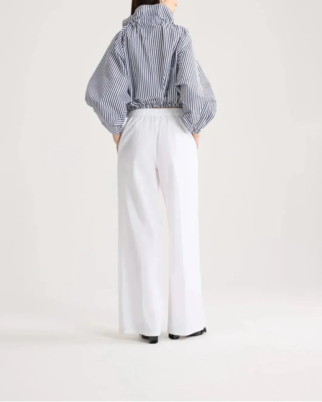 Recycled Faille Long Sleeve Crop Top sold by SHOWROOM product image thumbnail 4