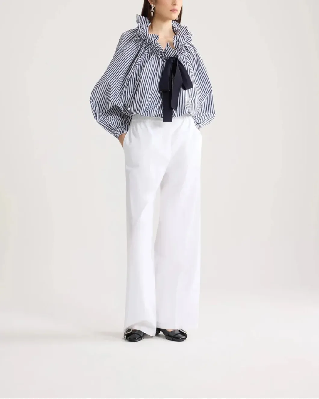 Recycled Faille Long Sleeve Crop Top sold by SHOWROOM product image thumbnail 2