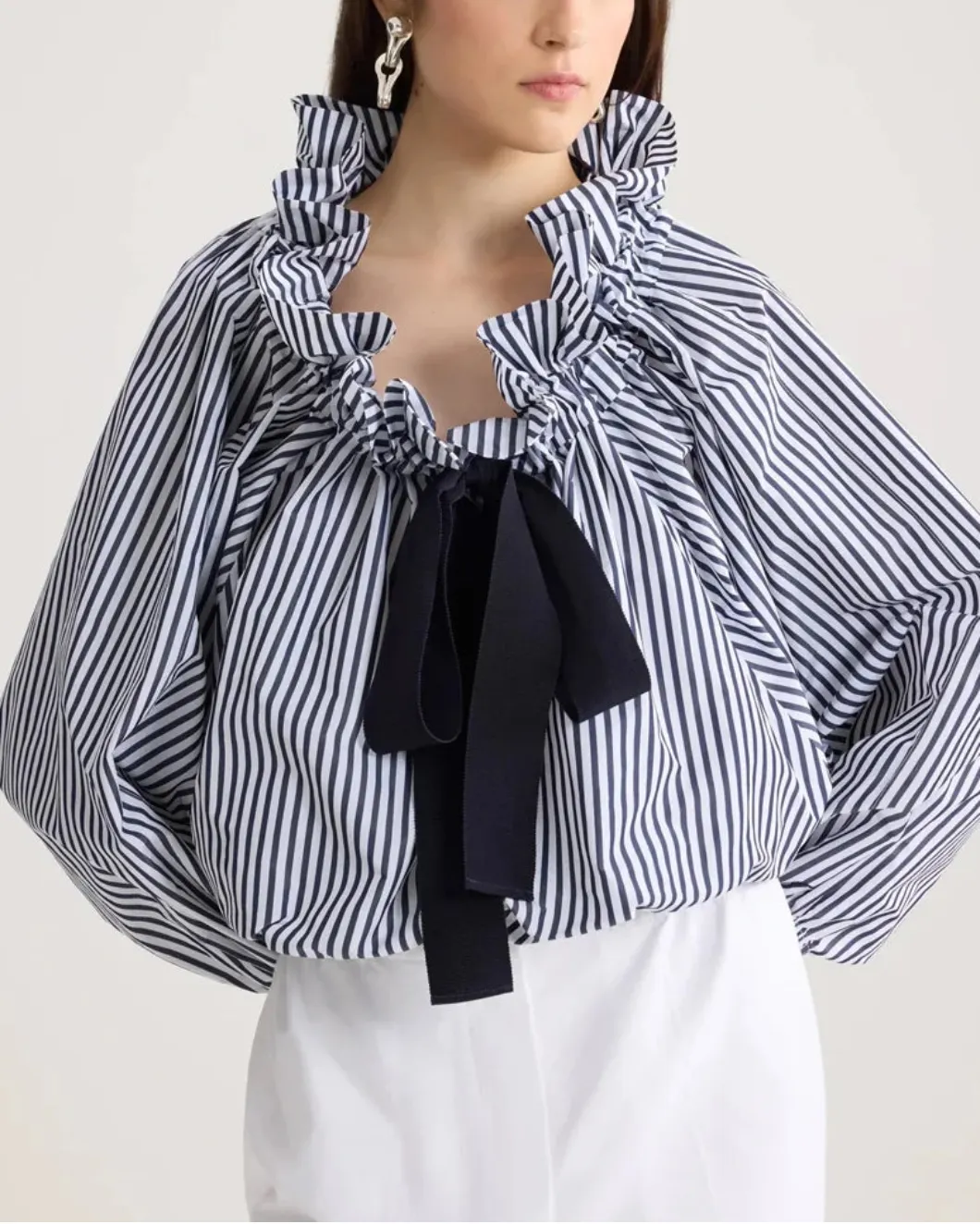 Recycled Faille Long Sleeve Crop Top sold by SHOWROOM product image thumbnail 5