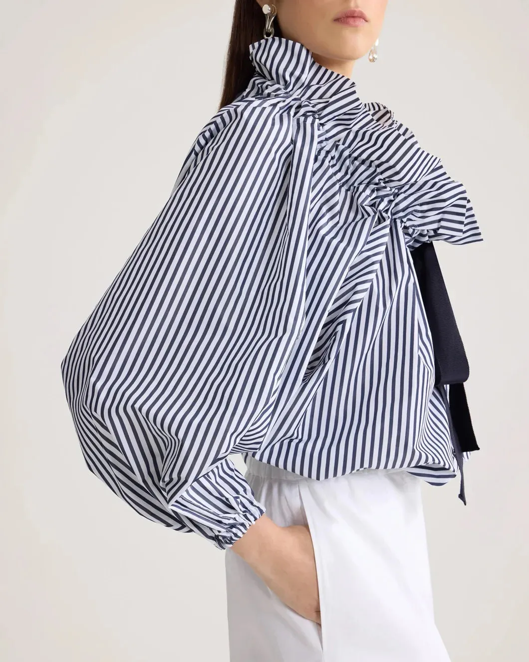 Recycled Faille Long Sleeve Crop Top sold by SHOWROOM product image thumbnail 3