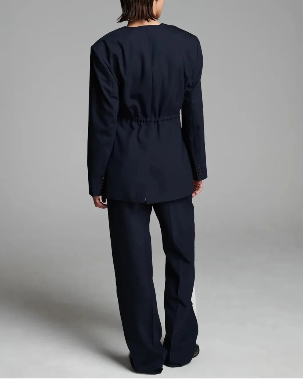 Cord Waisted Jacket Navy sold by SHOWROOM product image thumbnail 4