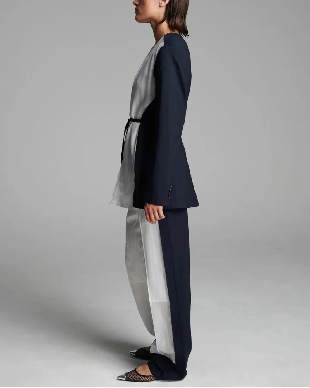Cord Waisted Jacket Navy sold by SHOWROOM product image thumbnail 3