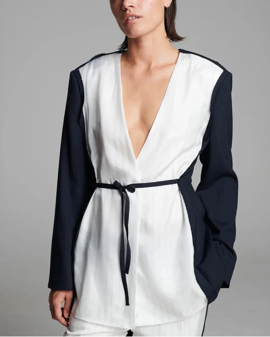Cord Waisted Jacket Navy sold by SHOWROOM product image thumbnail 5