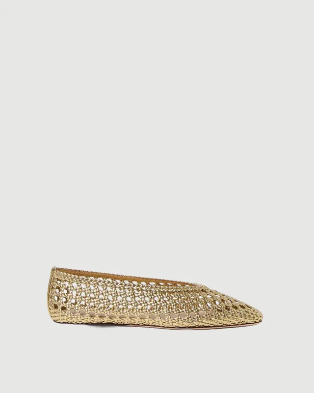 Emery Gold Ballet Flat made by Loeffler Randall
