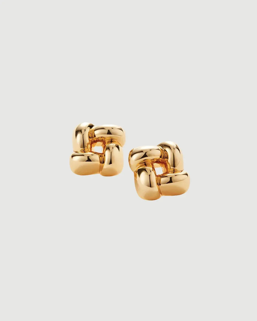 Small Woven Square Earrings sold by SHOWROOM