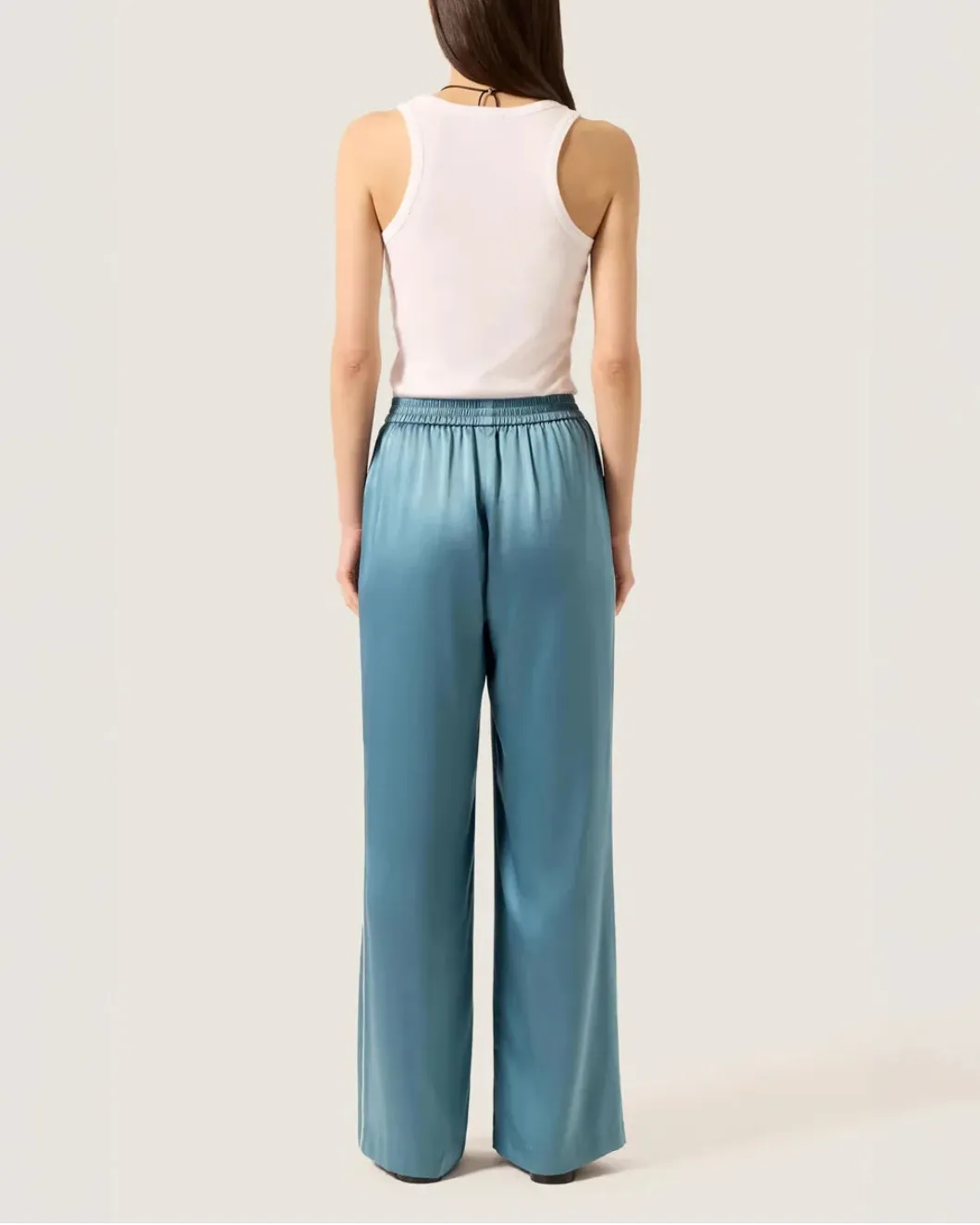 Pull-Up Pant in Silk Charmeuse with Piping Detail sold by SHOWROOM product image thumbnail 4