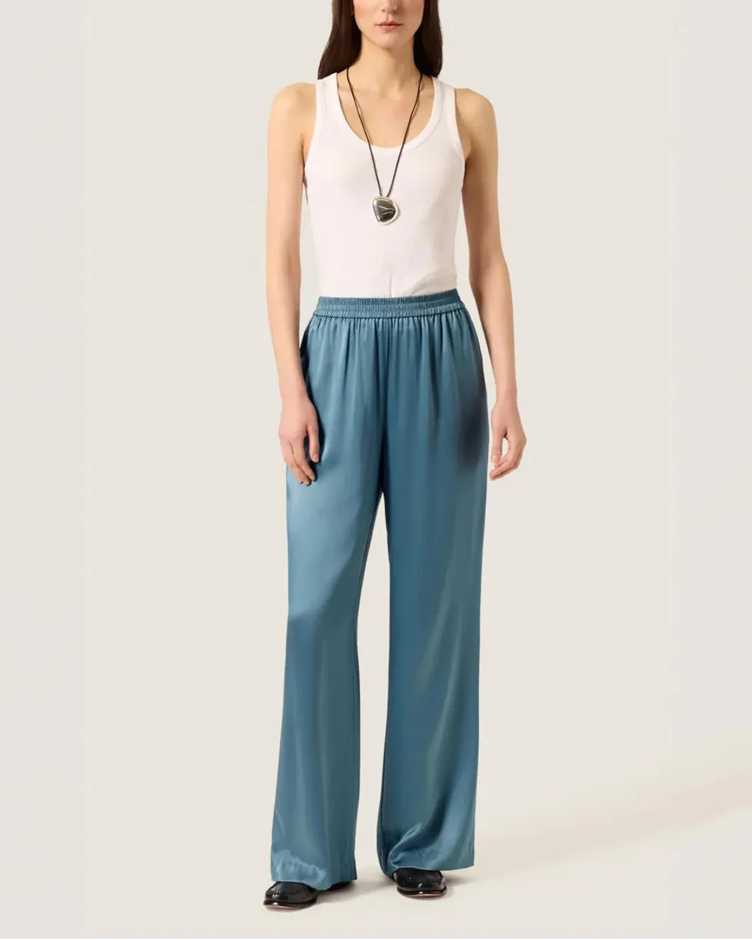 Pull-Up Pant in Silk Charmeuse with Piping Detail sold by SHOWROOM product image thumbnail 2