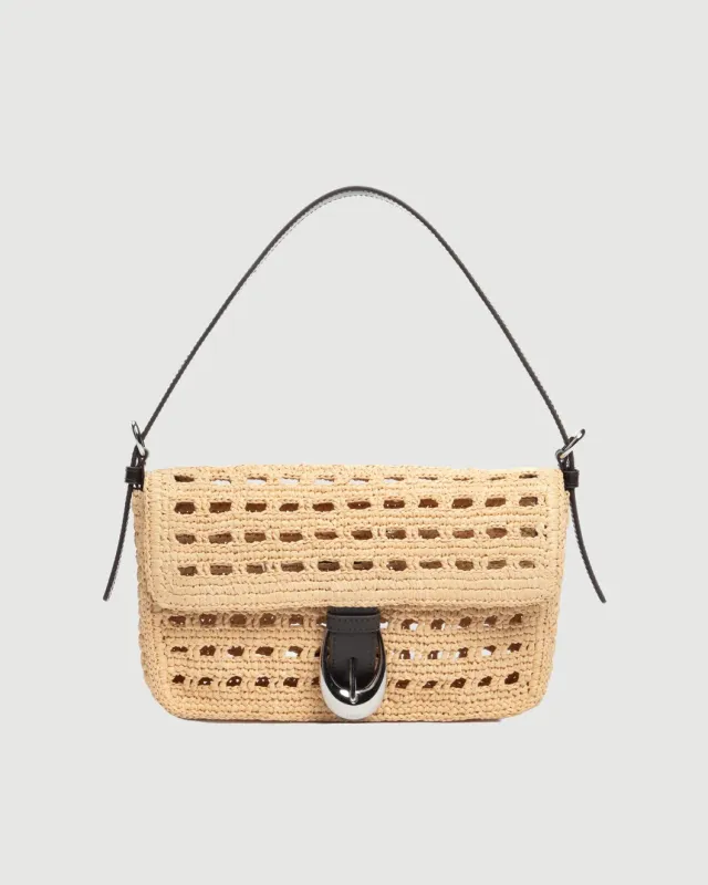 Harlow Raffia Bag Natural Tan made by STAUD