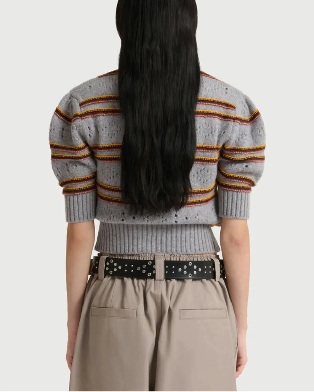 Gray Cashmere Sweater with Openwork Knit sold by SHOWROOM product image thumbnail 4