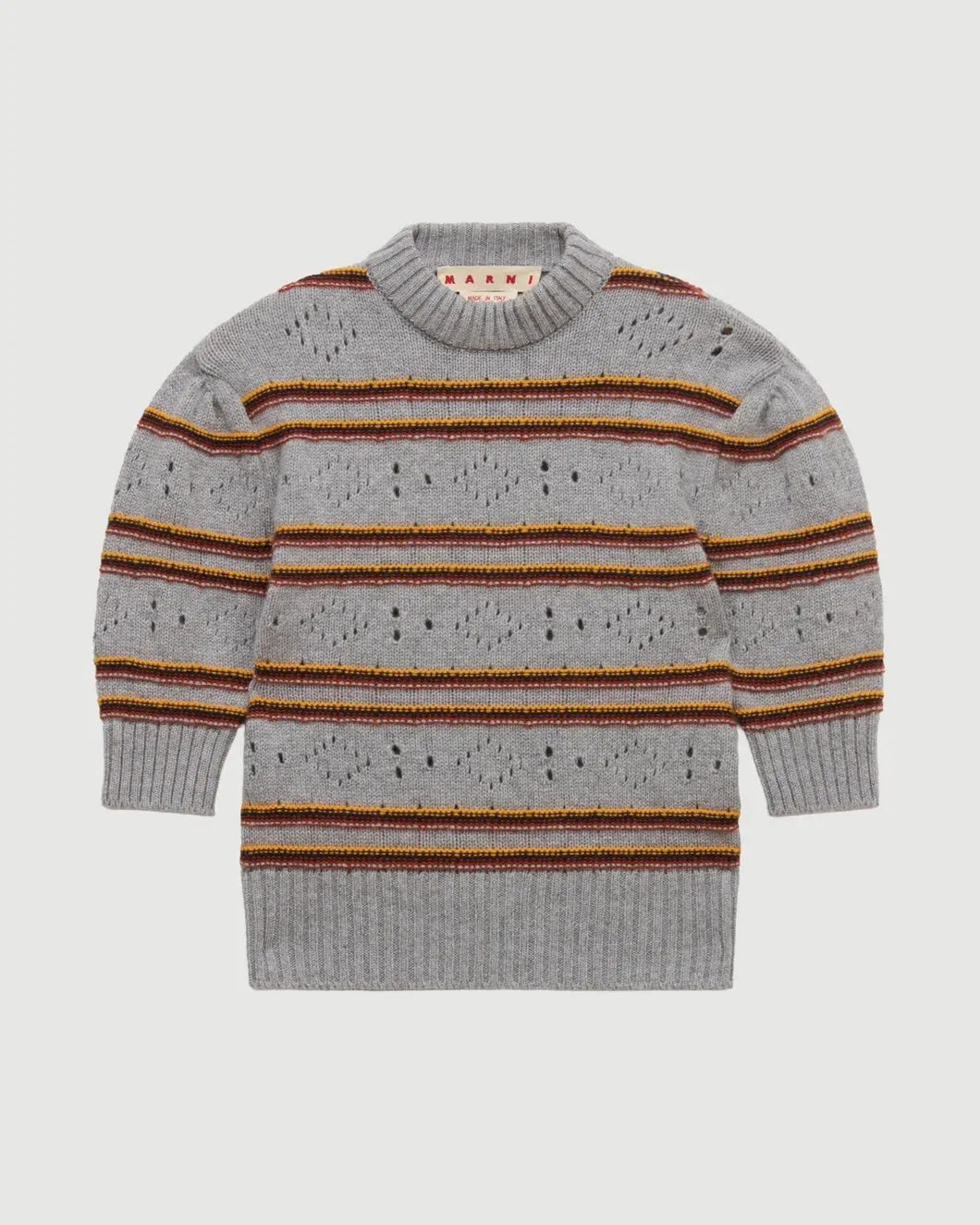Gray Cashmere Sweater with Openwork Knit sold by SHOWROOM