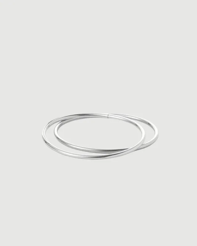 Dane Bangle Silver - 2pk made by JENNY BIRD