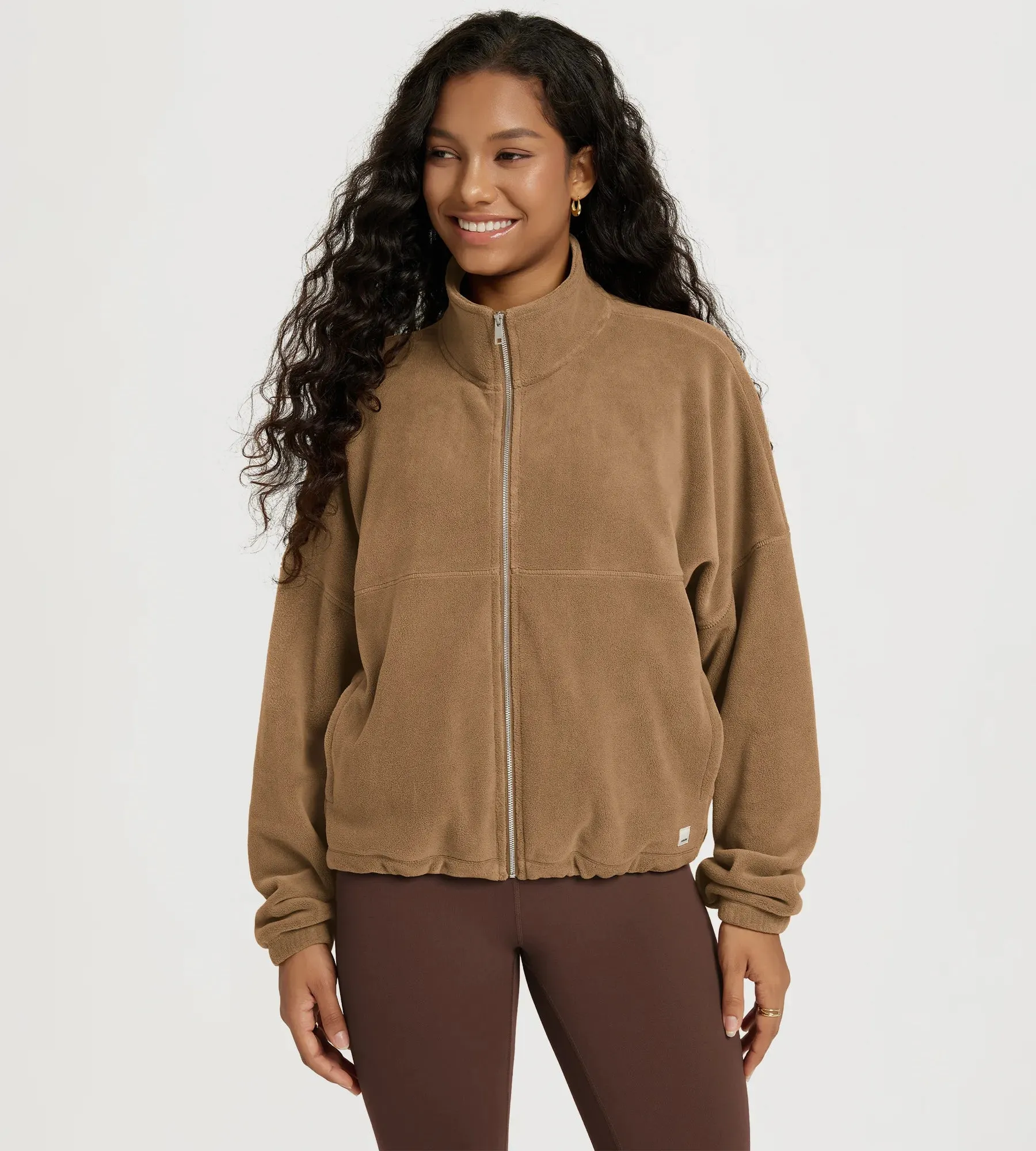 Polar Fleece Full-Zip Cinchable Jacket with Pockets sold by Ododos product image thumbnail 5