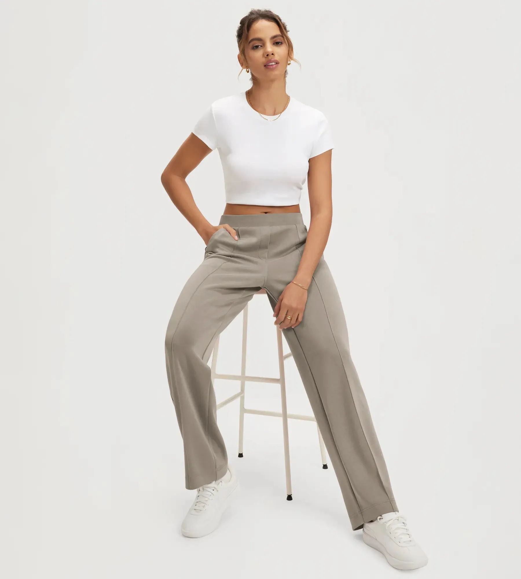 31" Modal Soft Classic Mid Rise Pants with Pockets sold by Ododos product image thumbnail 4
