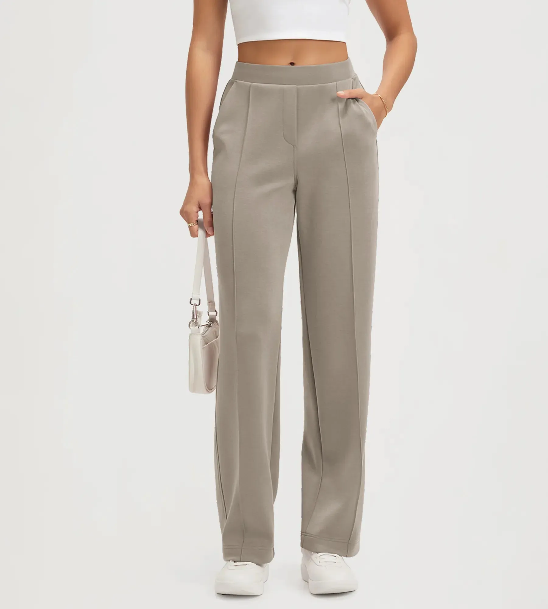 31" Modal Soft Classic Mid Rise Pants with Pockets sold by Ododos