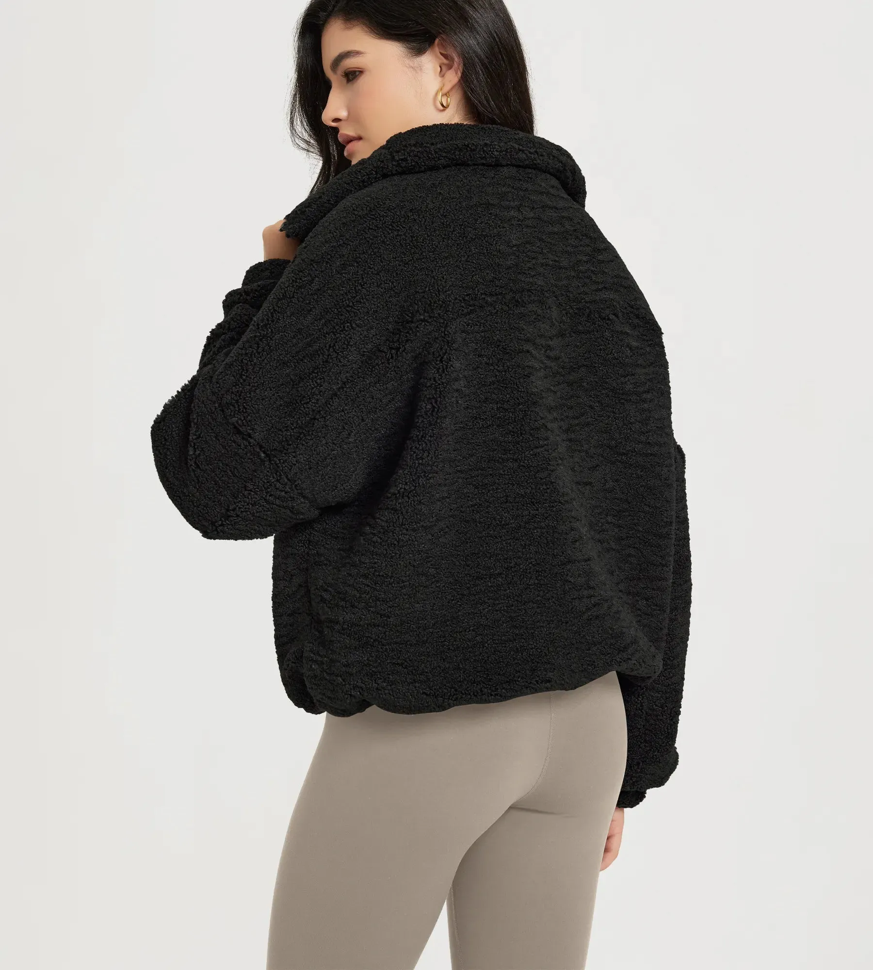 Sherpa Fleece Half-Zip Pullover with Pockets sold by Ododos product image thumbnail 3