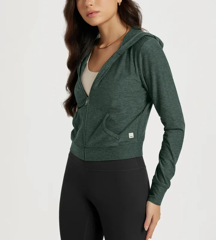Stratum Full-Zip Cropped Hoodie with Pockets sold by Ododos