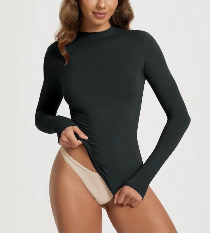 ODODOS Women's Double Layer Mock Neck Long Sleeve sold by Ododos