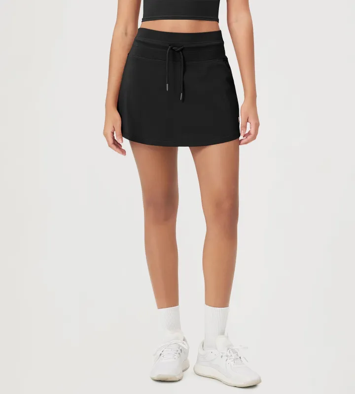 Women's Drawstring Tie Daily Skirts with Ball Pocket sold by Ododos