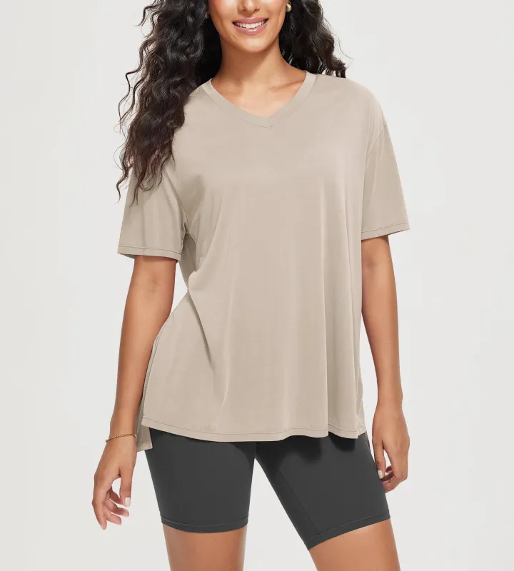 ODODOS Women's Side Split Modal Soft Raglan Short Sleeve sold by Ododos