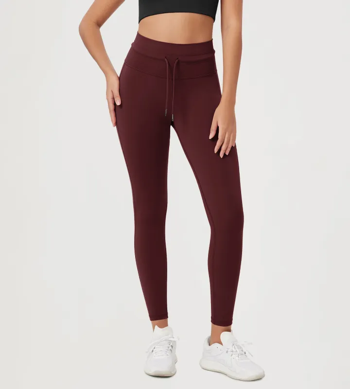 25" High Waist Workout Yoga Pants with Drawstring Tie sold by Ododos