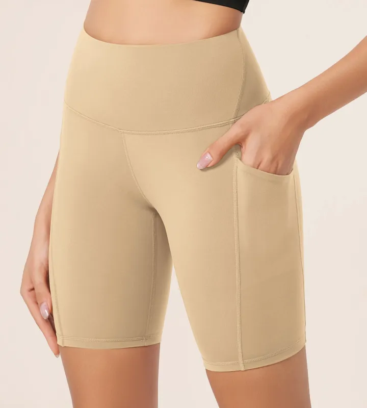 ODLEX 8" Inseam High Waist Workout Athletic Biker Shorts with Pockets sold by Ododos