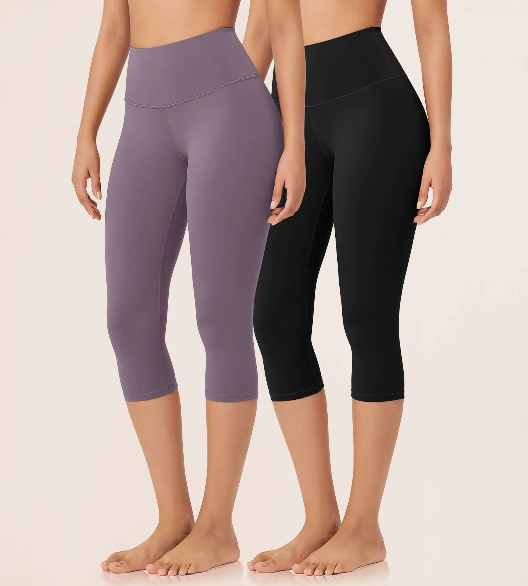 ODLEX 2-Pack 19" High Waist Knee Length Workout Athletic Running Capris Leggings sold by Ododos
