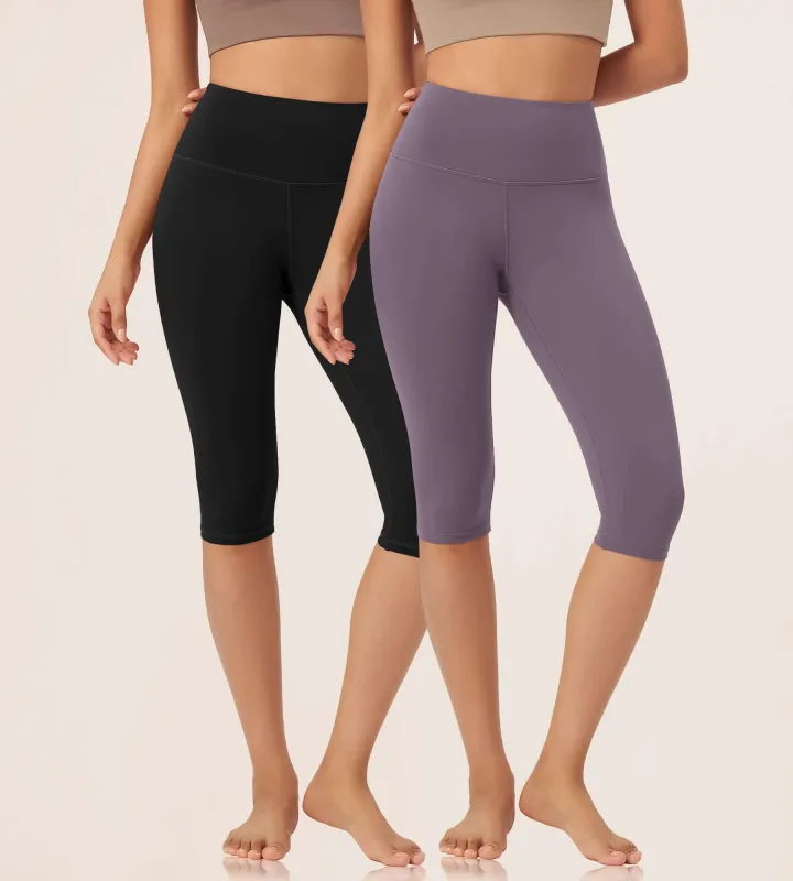 ODLEX 2-Pack 14" High Waist Knee Length Workout Athletic Running Capris Leggings sold by Ododos
