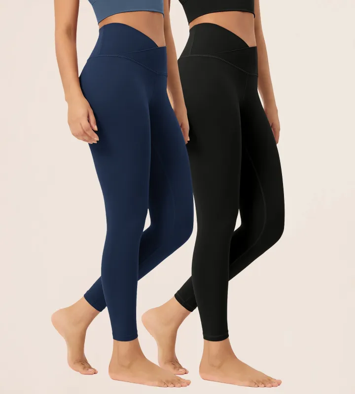 2 Pack 25" Buttery Soft Crossover Lounge Yoga Waist Leggings sold by Ododos