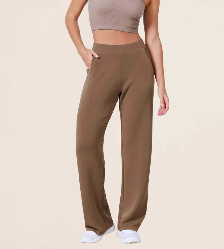 Women's Modal Soft Wide Leg Elastic High Waist Lounge Pants with Pockets sold by Ododos