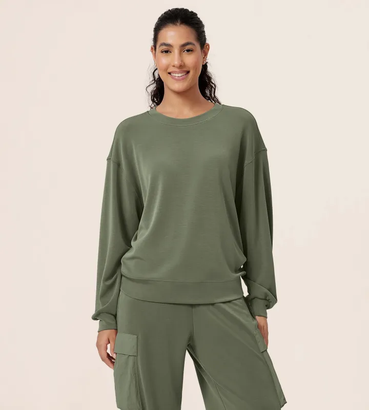 Modal Soft Oversized Crew Neck Sweatshirts sold by Ododos