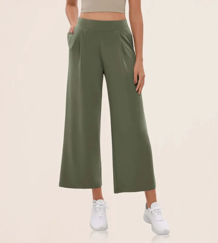 Modal Soft Wide Leg Cropped Casual Pants sold by Ododos