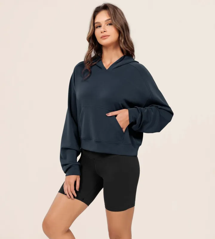 Modal Soft Oversized Long Sleeve Cropped Hoodie sold by Ododos