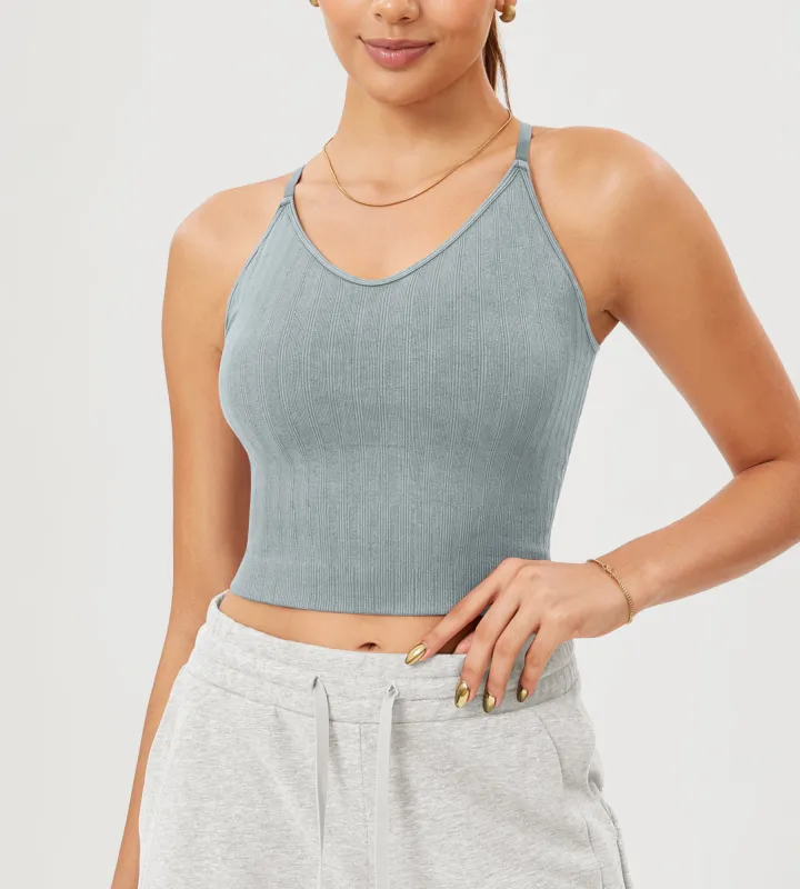 Seamless Criss Cross Sprots Bra with Removable Pads sold by Ododos