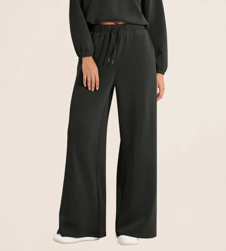 Modal Soft Drawstring High Waist Pull-On Casual Pants with Pockets made by Ododos
