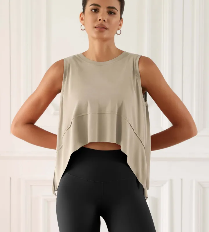 Modal Soft Sleeveless Cropped Yoga Tank(Crop) sold by Ododos