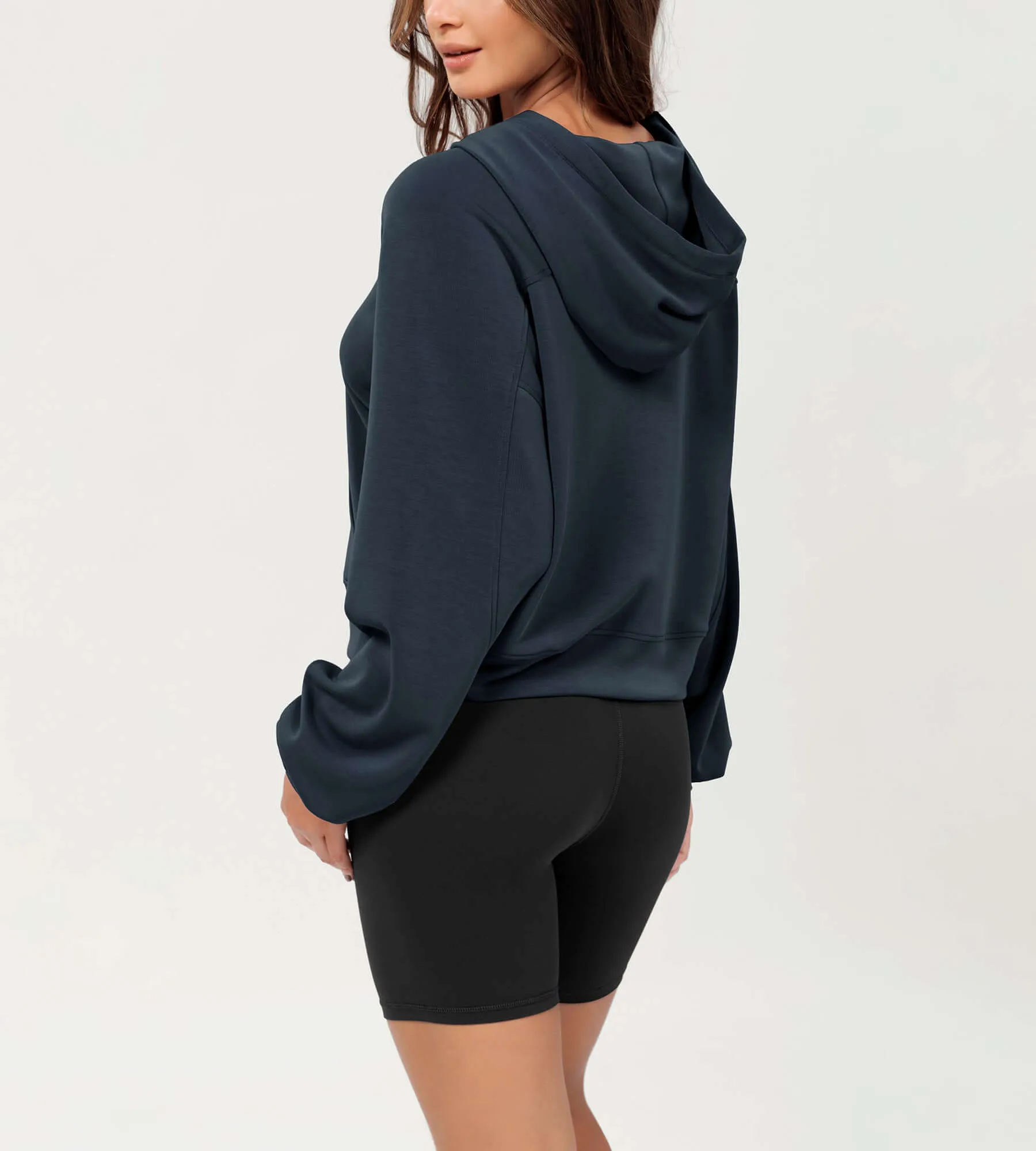 Modal Soft Oversized Long Sleeve Cropped Hoodie sold by Ododos product image thumbnail 4