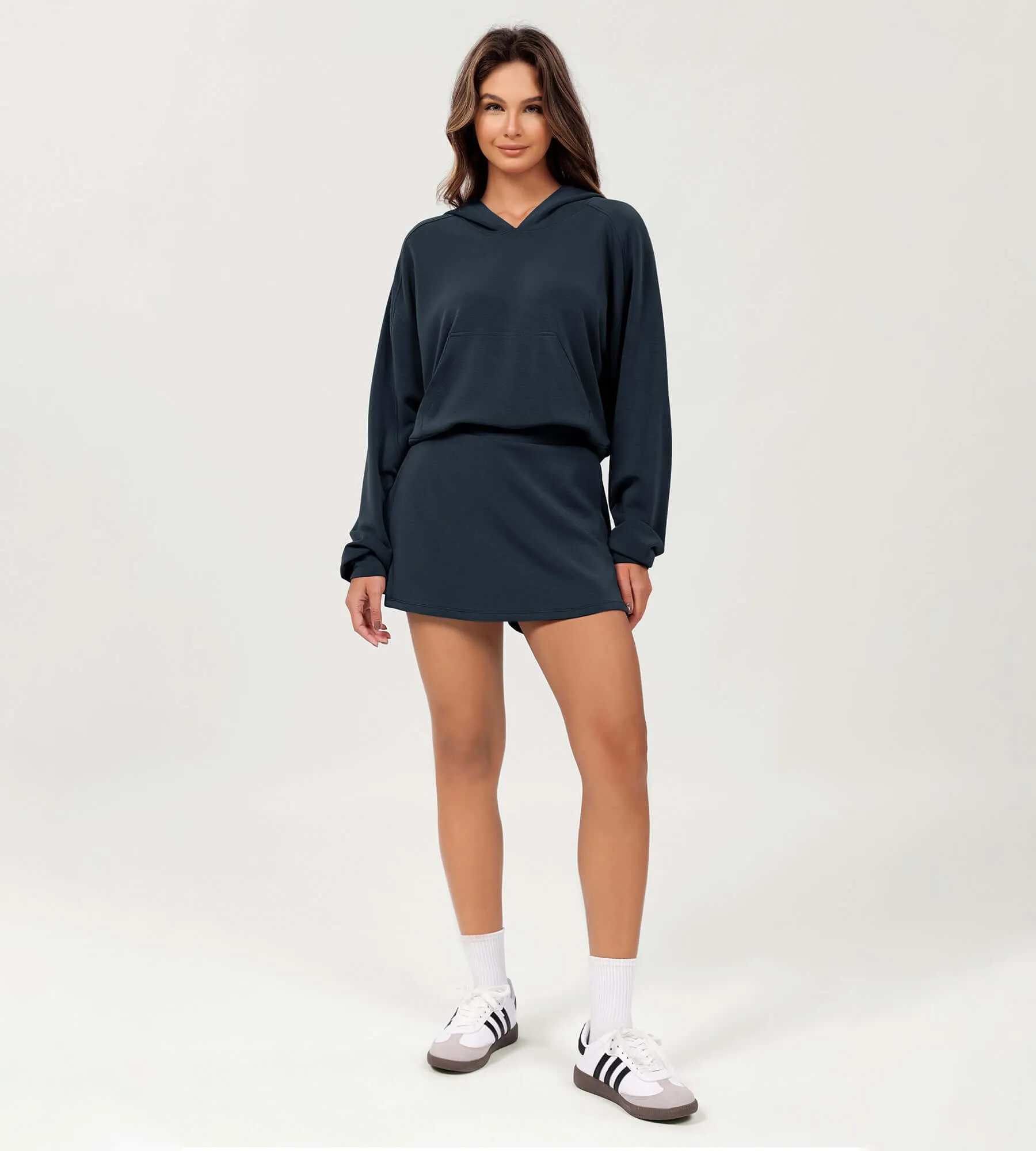 Modal Soft Oversized Long Sleeve Cropped Hoodie sold by Ododos product image thumbnail 5