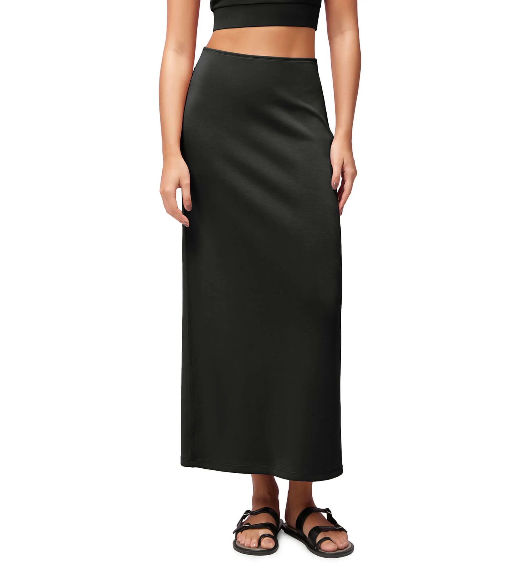 Modal Soft Back Slit Casual Maxi Skirts sold by Ododos