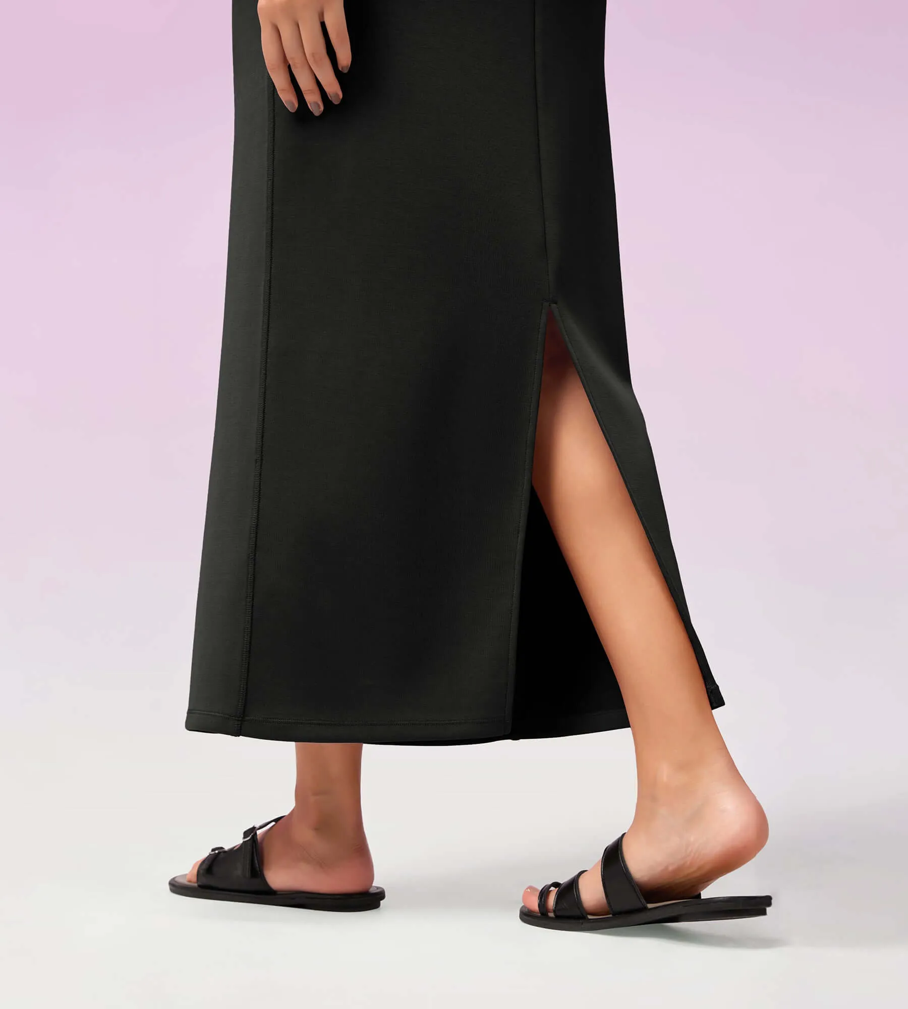 Modal Soft Back Slit Casual Maxi Skirts sold by Ododos product image thumbnail 5