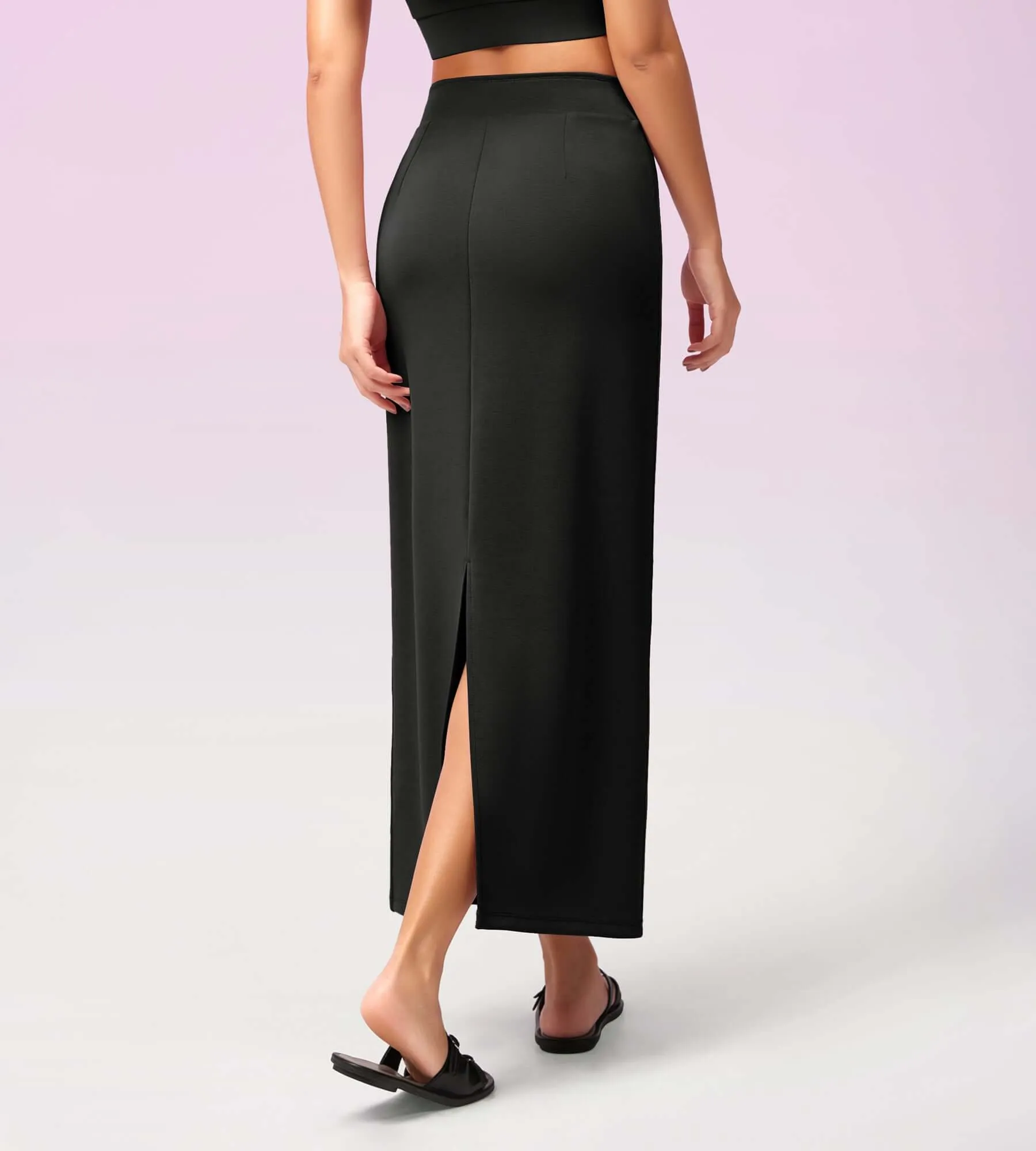 Modal Soft Back Slit Casual Maxi Skirts sold by Ododos product image thumbnail 3
