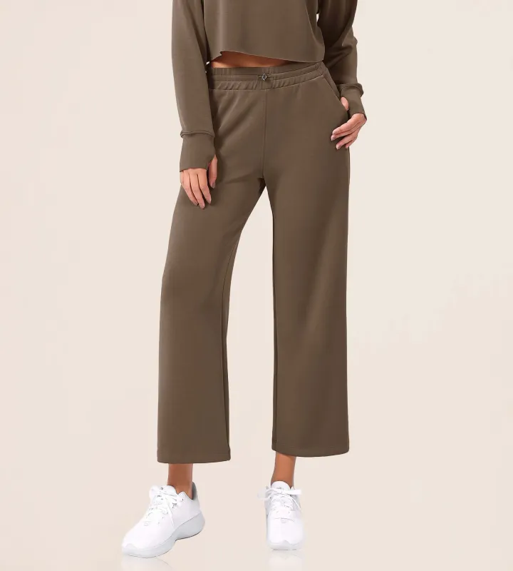 25" Adjustable Shockcord High Waist Casual Lounge Pants with Pockets made by Ododos