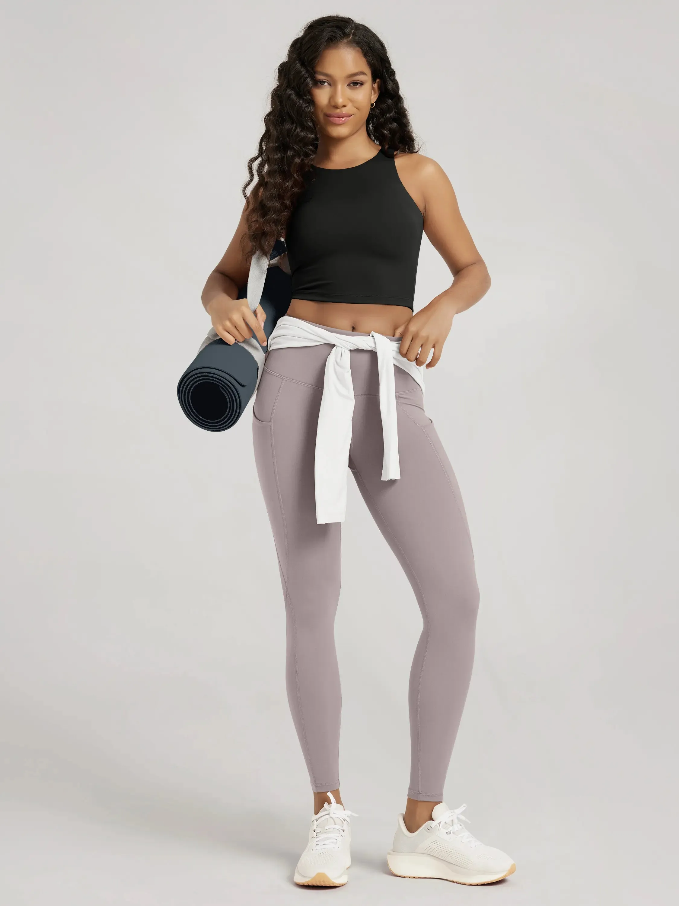 ODCLOUD Double Layer High Neck Crop Tank sold by Ododos product image thumbnail 3